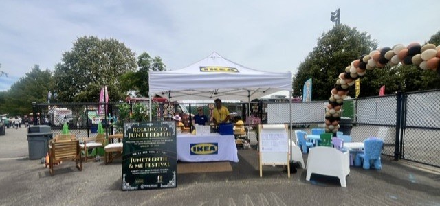 IKEA Woodbridge 'Rolling to Juneteenth' activation tent at the festival
