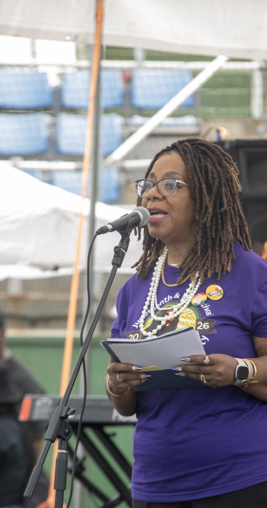Primary speaker at the podium